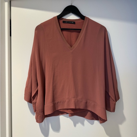Zara Woman Flowy Blouse in Dusty Rose - Picture 4 of 5